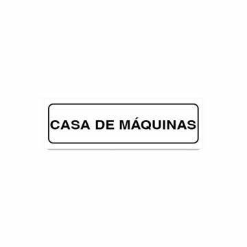 Placa casa de máquinas de PVC 19 x 6cm