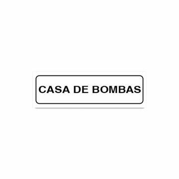 Placa casa de bombas de PVC 19 x 6cm