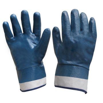 Luvas banhadas com látex nitrílico total, punho de lona - CA 43320