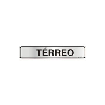 Placa térreo em alumínio 25 x 5cm