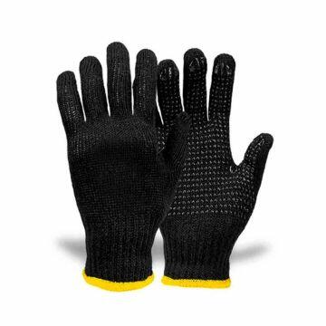 Luvas de algodão preta com pigmentos de PVC EPI Zeus - Cotton Grip - CA 51255