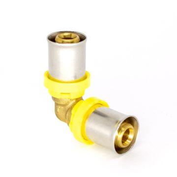 Joelho de compressão PEX multicamadas para gás - 16 x 16mm