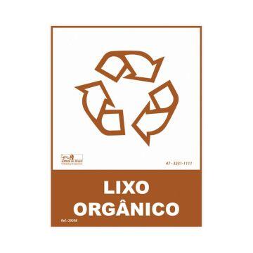Placa lixo reciclável resíduo orgânico de PVC 15 x 20cm