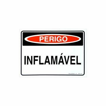 Placa perigo inflamável de PVC 35 x 25cm