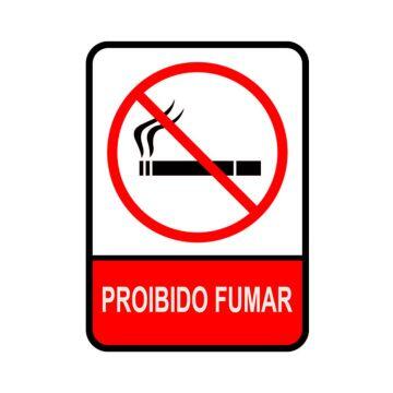 Placa proibido fumar de PVC 15 x 20cm