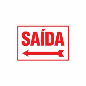 Placa saída seta para esquerda de PVC 29 x 20cm