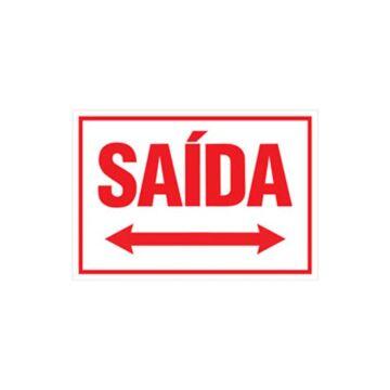 Placa saída seta para esquerda e direita de PVC 29 x 20cm