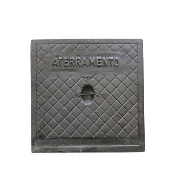 Tampa de ferro fundido Aterramento 30x30cm 12,5T sem aro