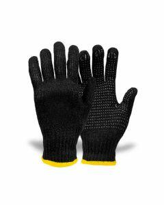 Luvas de algodão preta com pigmentos de PVC EPI Zeus - Cotton Grip - CA 51255
