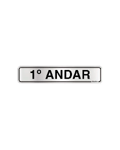 Placa andares em alum&iacute;nio 25 x 5cm