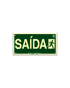 Placa fotoluminescente rota de fuga sa&iacute;da de PVC