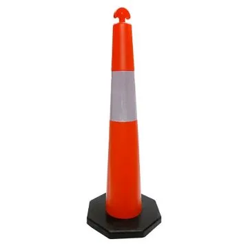 Cone balizador cônico refletivo 115 cm com base de borracha Cone balizador cônico refletivo 115 cm com base de borracha