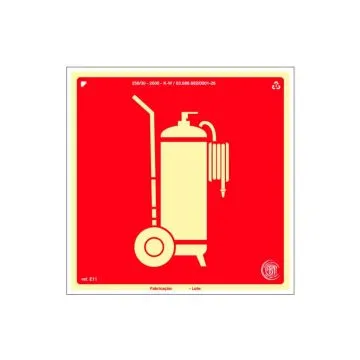 Placa Fotoluminescente Extintor Sobre Rodas de PVC Placa Fotoluminescente Extintor Sobre Rodas de PVC